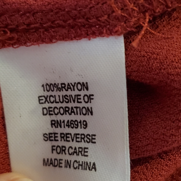 Freshman rosewood colored front tie top - Picture 8 of 9